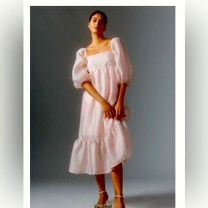 Textured puff sleeve dress from Anthro